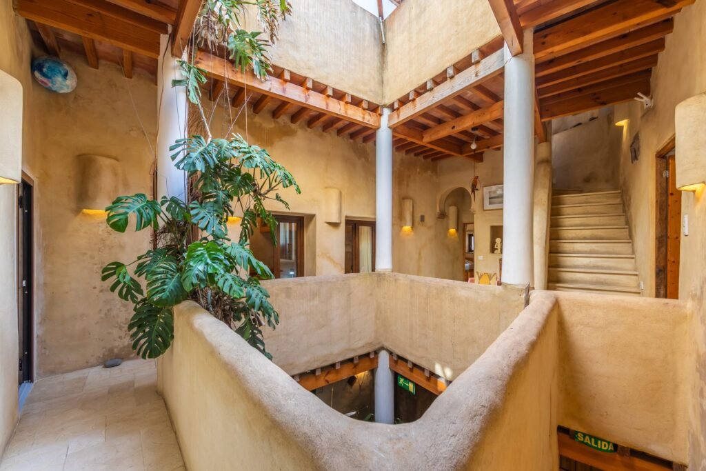 Open-air inner courtyard at Riad Casa Luna in Tarifa