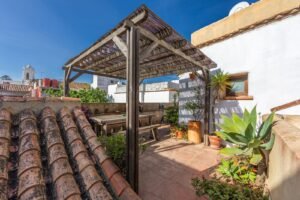 Terrace dining area at Riad Casa Luna in Tarifa
