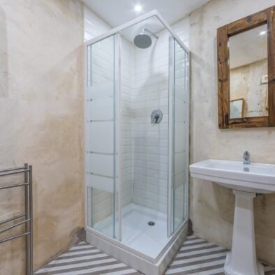 Bathroom with walk-in shower at Secret Patio in Tarifa