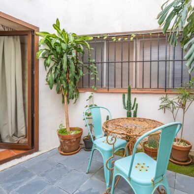 Private patio with outdoor seating at Secret Patio in Tarifa
