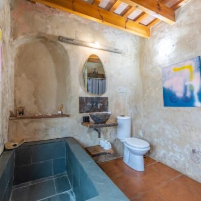 Bathroom with bathtub at Night Wave Studio in Tarifa