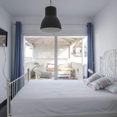 Main bedroom with terrace view at Rooftop Penthouse in Tarifa